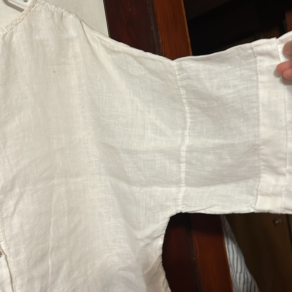 Carina Ricci 100% linen button up short sleeve shirt, made in Italy Sz M - Picture 2 of 7